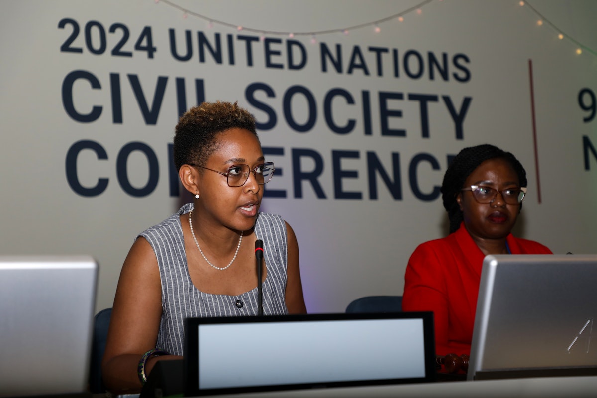 Liliane Nkunzimana, représentante du BIC à New York, prend la parole lors d’un évènement explorant les politiques visant à faire progresser l’égalité entre les femmes et les hommes.